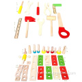 ensemble de jeux d'outils en bois de garçon en bois